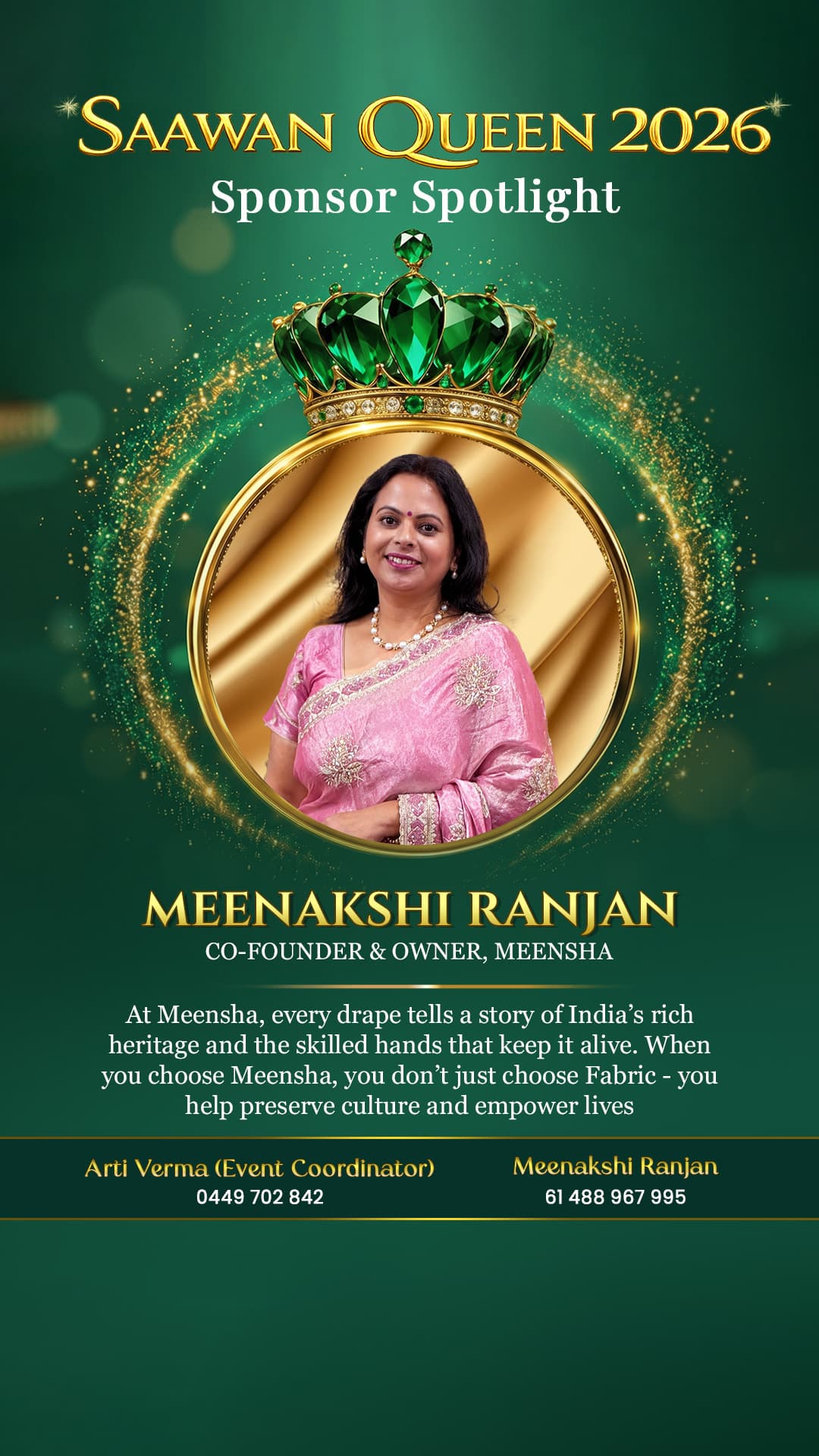 Meenakshi Ranjan — Co-founder & Owner, Meensha