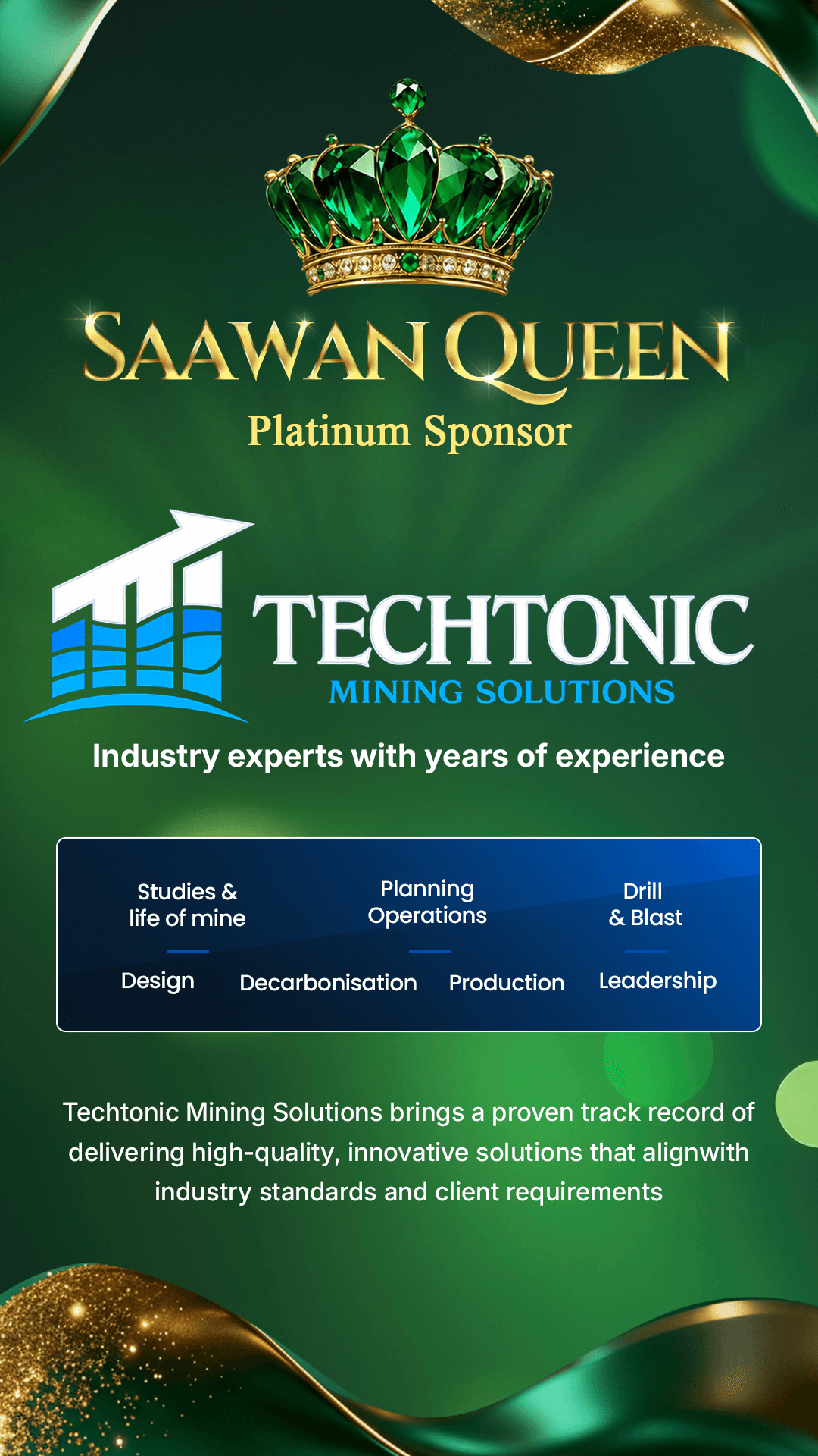 Techtonic Mining Solutions — Platinum Sponsor of Saawan Queen 2026